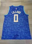 Maillot de Basket #0 Lillard Milwaukee Bucks 23-24 city Bleu Brodé